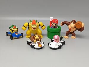 Mcdonalds Nintendo Toys Set of 6 Donkey Kong Mario Toadette Kart Racer Bowers